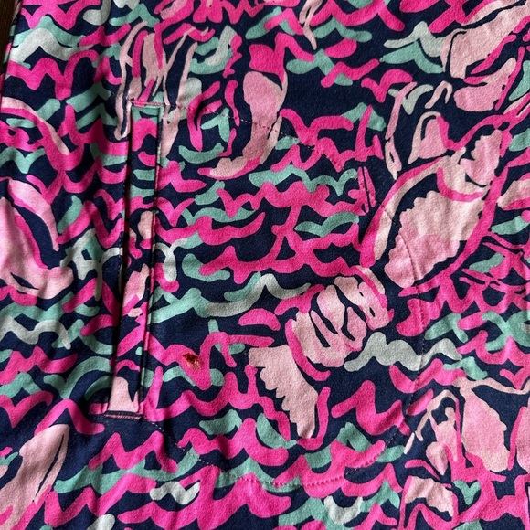 Lilly Pulitzer Pink and Blue Patterned coverup Dress lobster print XS - Picture 2 of 6